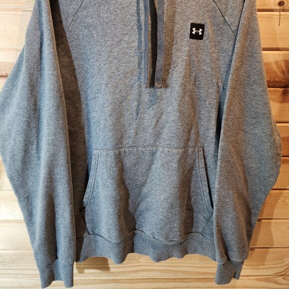 Under Armour Men’s Grey Fleece Hoodie – Size Medium – Loose Fit Pullover Sweatsh - Picture 6 of 6